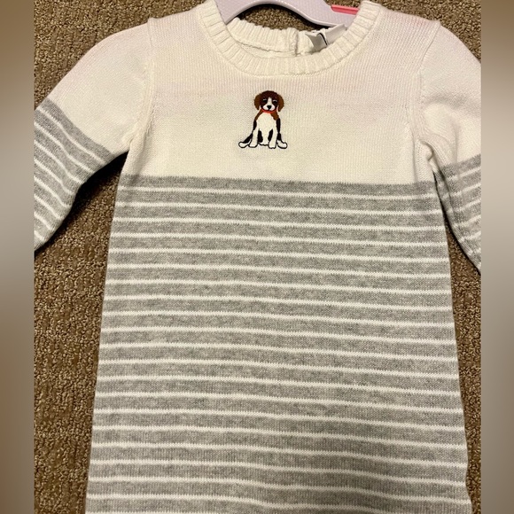 Janie & Jack Dog Knit Sweater One-Piece Longall Unisex - Picture 6 of 6